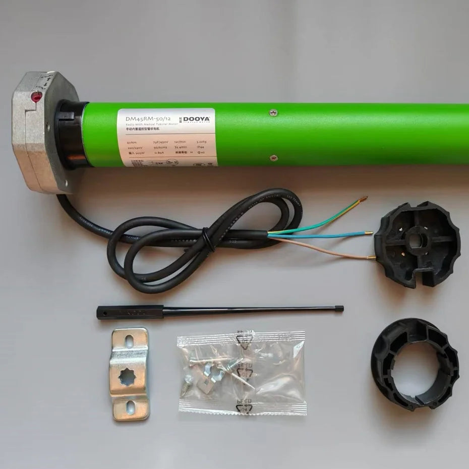 Dooya DM45RM 50/12 Tubular Motor Short Axis for Motorized Rolling Shutter Door/Awning/Sunshade,by Manual Control+DC2760AM Remote