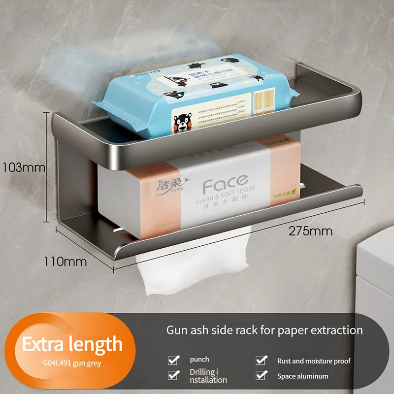 Bathroom Rack Tissue Box Hanger/Aluminum Home Tissue Rack Storage Box/Bathroom