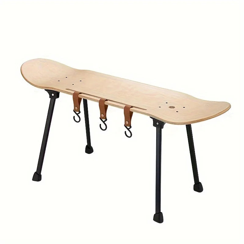 Skateboard-Inspired Foldable Table - Lightweight, Portable & Durable Stainless Steel for Outdoor Camping and Indoor Use