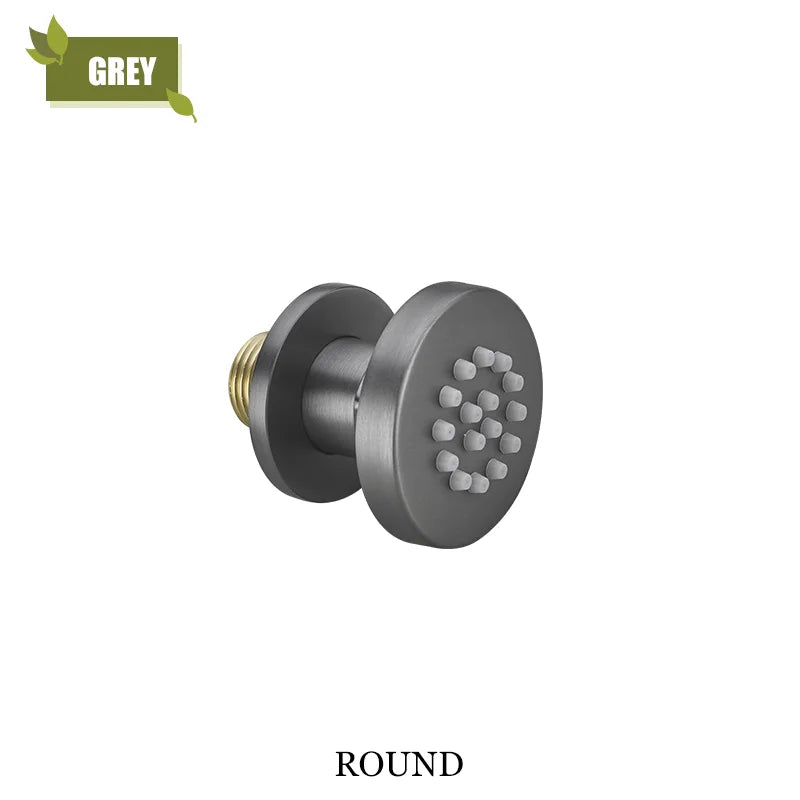 Chrome Black Body Sprays Round Square Shower Spa Massage Body Jet Grey Brushed Gold Concealed Shower Spray Head Faucet Accessory