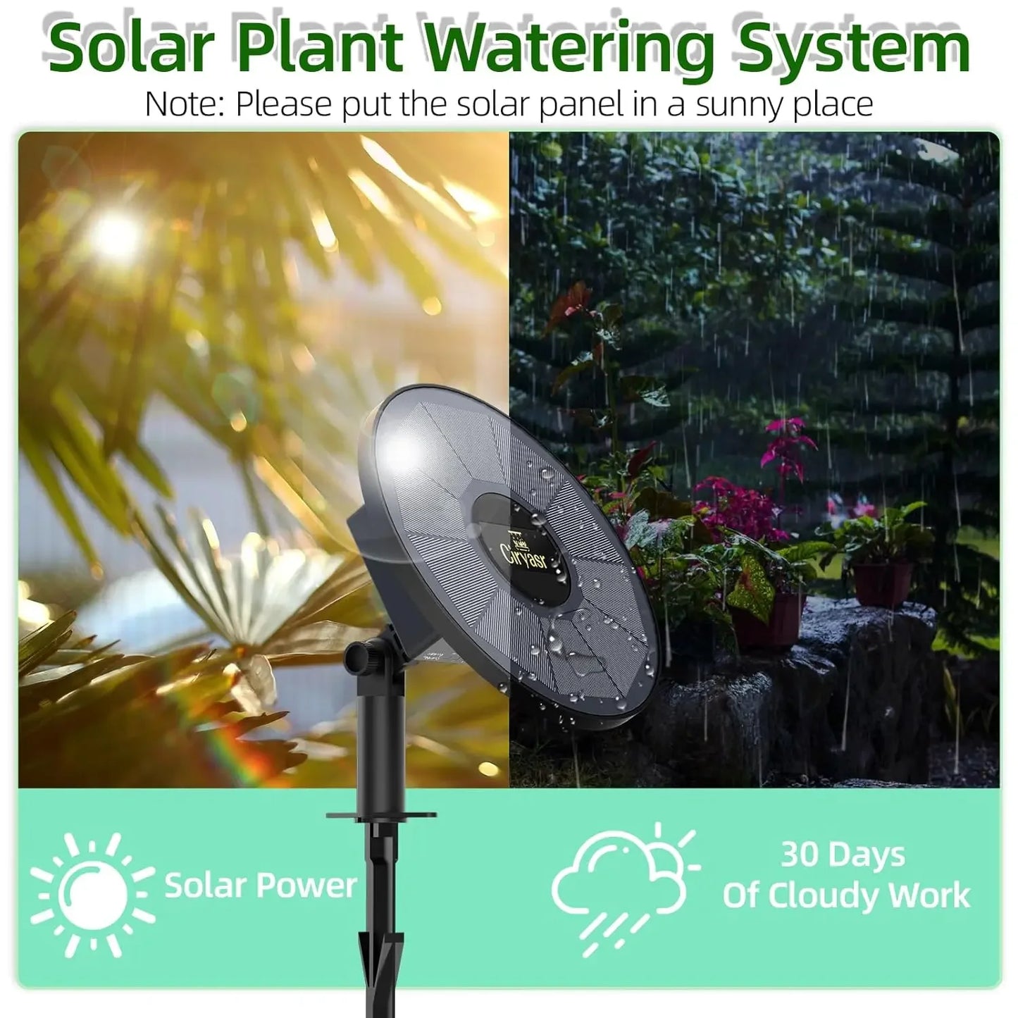 Solar drip irrigation kit, automatic watering system with timer mode, suitable for potted plants, balconies, courtyards
