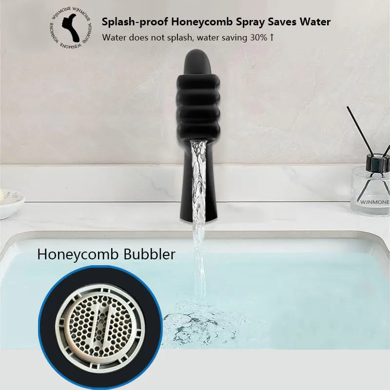 Modern Design Bathroom Sink Faucet Thumbs Bathroom Faucet Brass Mixer Basin Faucet Single Hole Deck Mounted Washbasin Water Taps