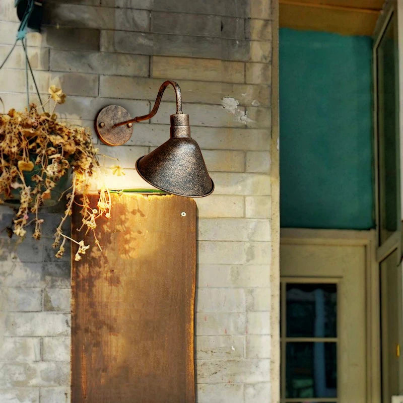 American Vintage Outdoor Wall Lamp Garden Courtyard Porch Gate Balcony Park Light Bedroom Bedside Cafe Restaurant Wall Light