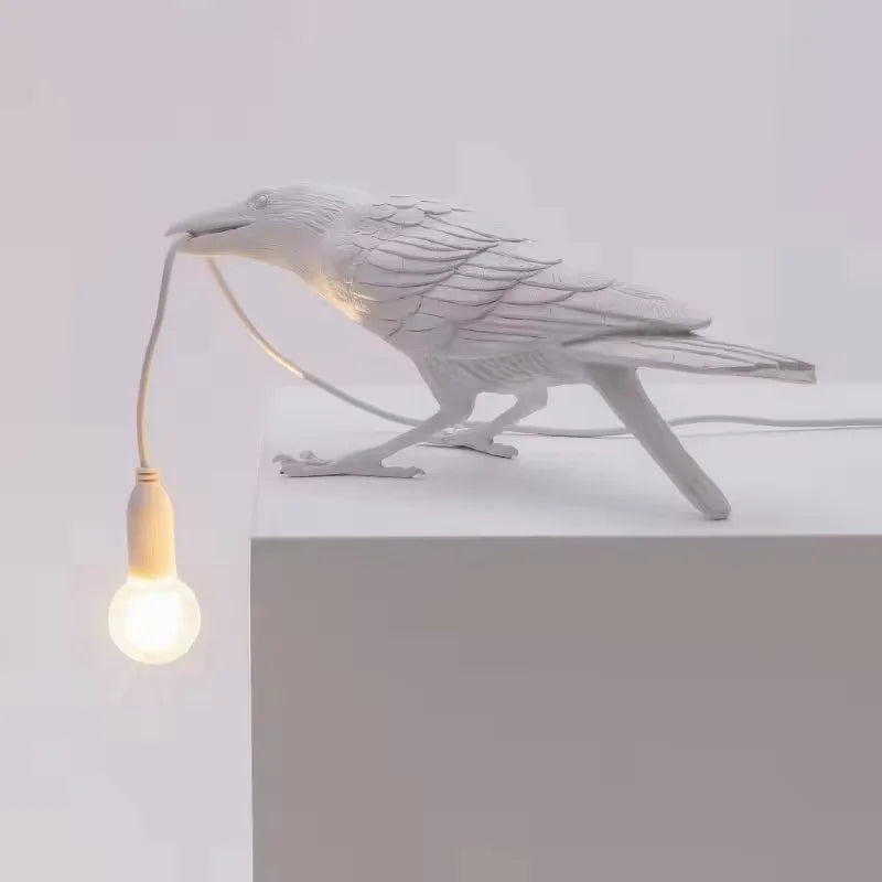 Nordic Resin Crow Wall Lamp Creative Auspicious Bird Desk Lamp Interior Decoration Lamp Bedroom Living Room Corridor Wall Lights