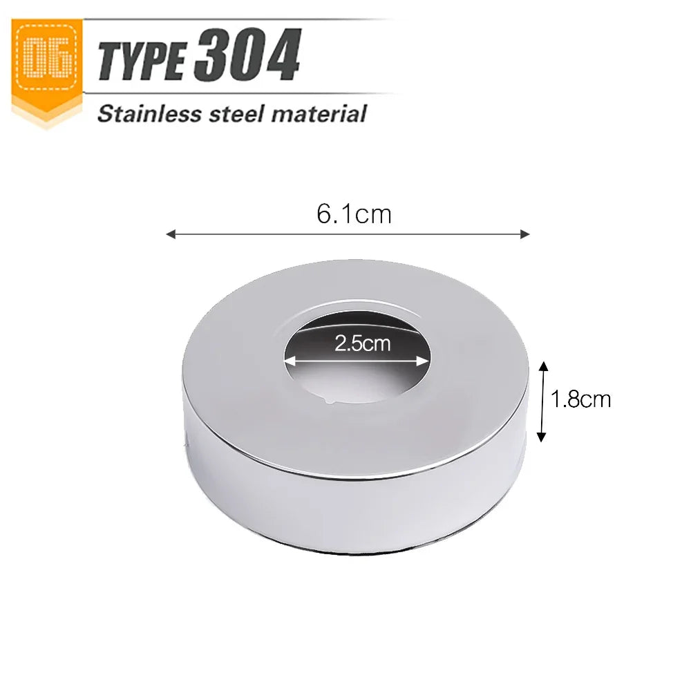 1Pc Stainless Steel Faucet Decorative Cover Self-Adhesive Shower Chrome Finish Water Pipe Wall Caps Covers Bathroom Accessories