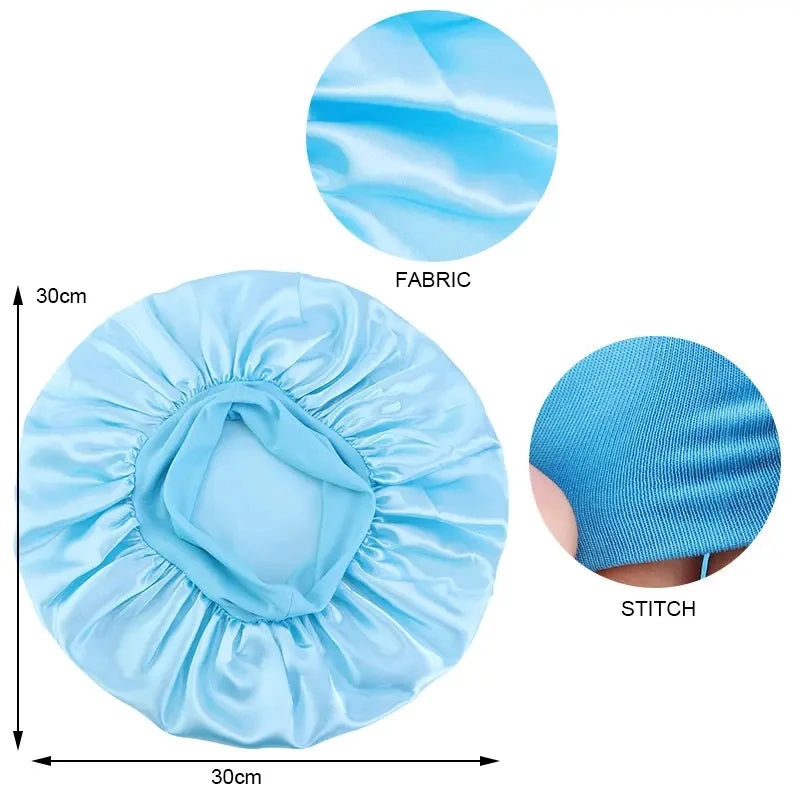 Women Satin Solid Sleeping Hat Night Sleep Cap Hair Care Bonnet Nightcap For Women Men Unisex Cap Bonnet De Nuit Shower Turban