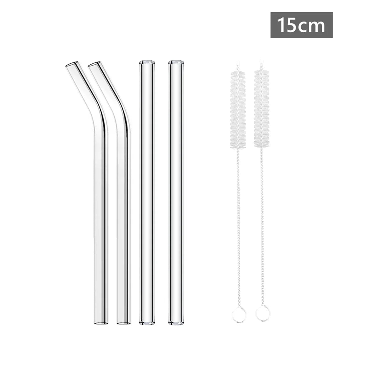 4/8pcs Reusable Glass Straws Eco-friendly Drinking Straws for Smoothies Milk Coffee Drinks Bar Accessories Short Cocktail Straws