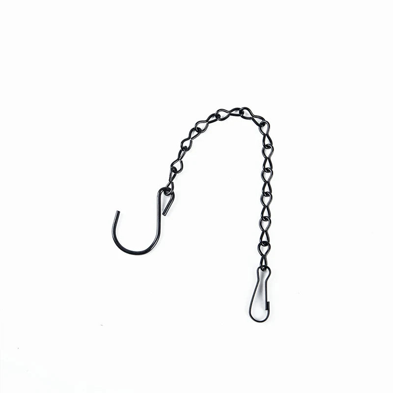24cm Black Hanging Chains Garden Plant Hangers Flower Pot Basket Bird Feeders Planters Lanterns Ornaments Home Garden Decor