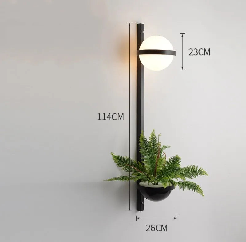 Modern LED decorative plant Wall Lamp creative rustic potted chandelier for living room Dining cafe bar kitchen art bedside lamp