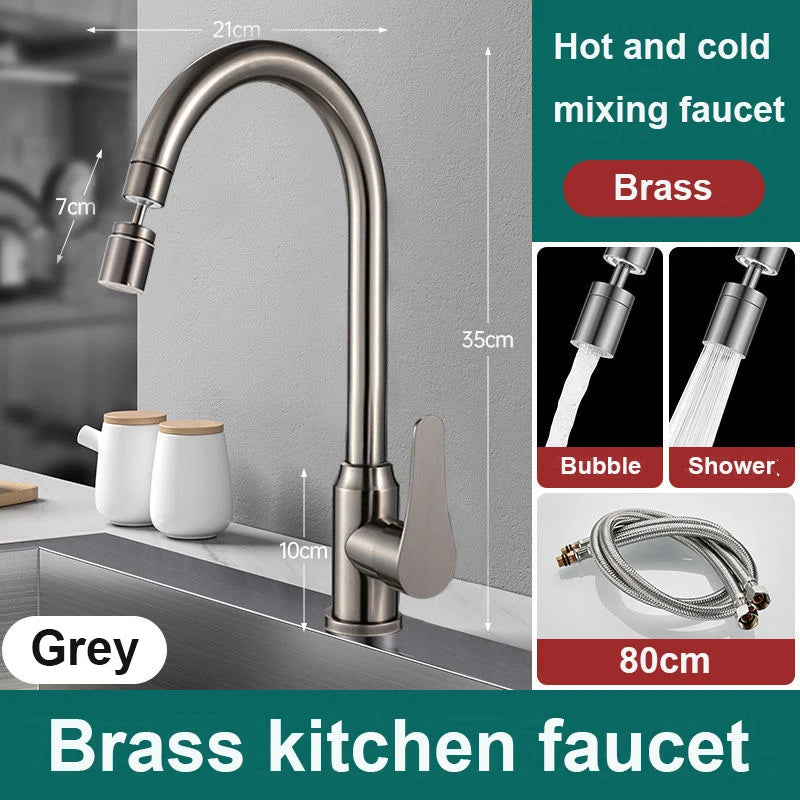 Kitchen Faucet Wash Basin Faucet Hot And Cold Wash Basin Dishwashing Pool Sink Splash-proof Boosting Hot And Cold Faucet