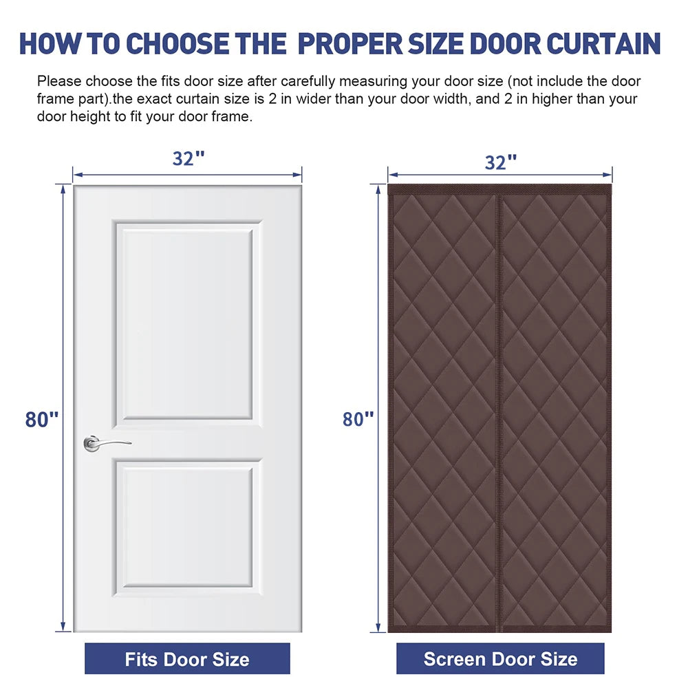 Thermal Insulated Door Curtain Magnetic Insulated Door Covers for Winter Door Blanket Thicken Cotton Insulation Doors Screen