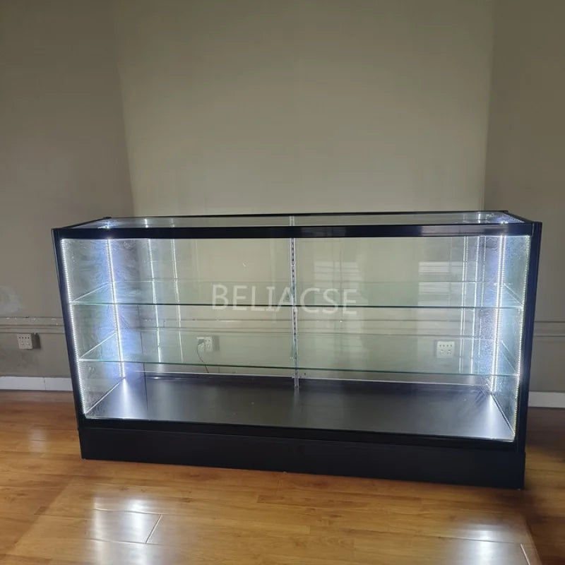 custom,6 Feet Glass Display Cabinet Full Vitrine Show Cases Retail Store Display Showcases for Smoke Shops Accessories