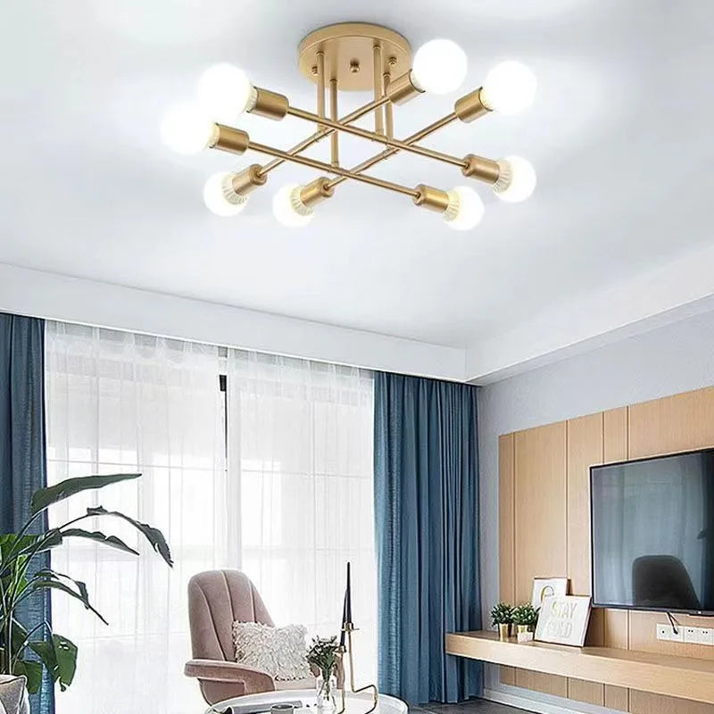 Nordic Minimalist Pendant Light Ceiling Lamp LED Chandelier Suitable for Bedrooms Living Rooms Black Gold Lighting Decoration