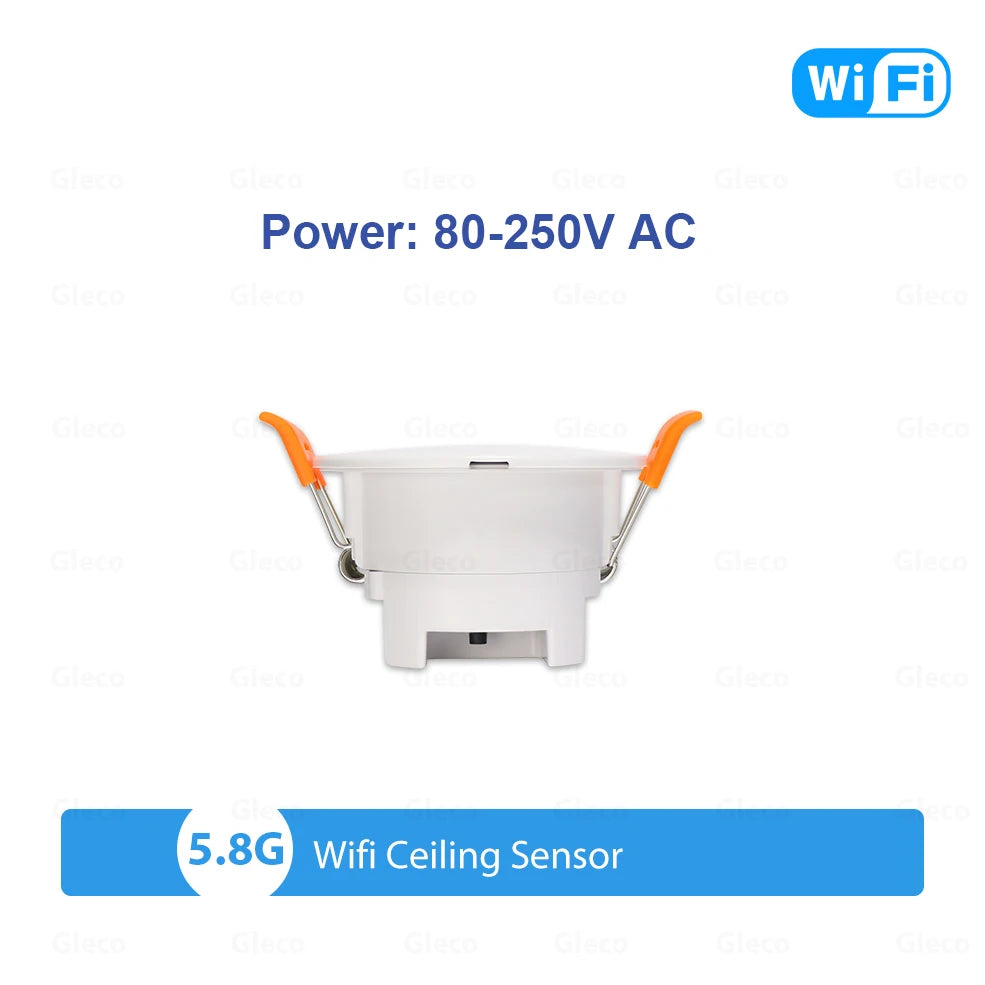 5.8G/24G ZigBee Wifi MmWave Human Presence Motion Sensor Detector With Luminance/Distance Detection Tuya Smart Home Automation