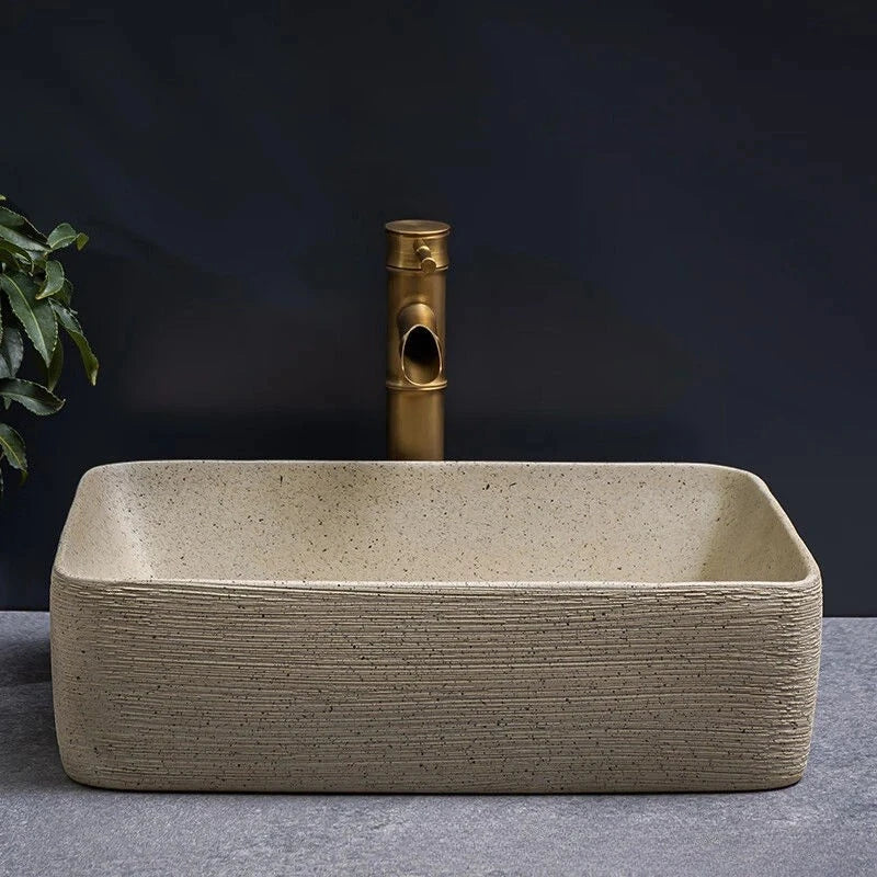 48x36x15cm Jing De Zhen Modern Nordic Style Bathroom Sink Basin for Washing Hands and Face Minimalist Design Customized