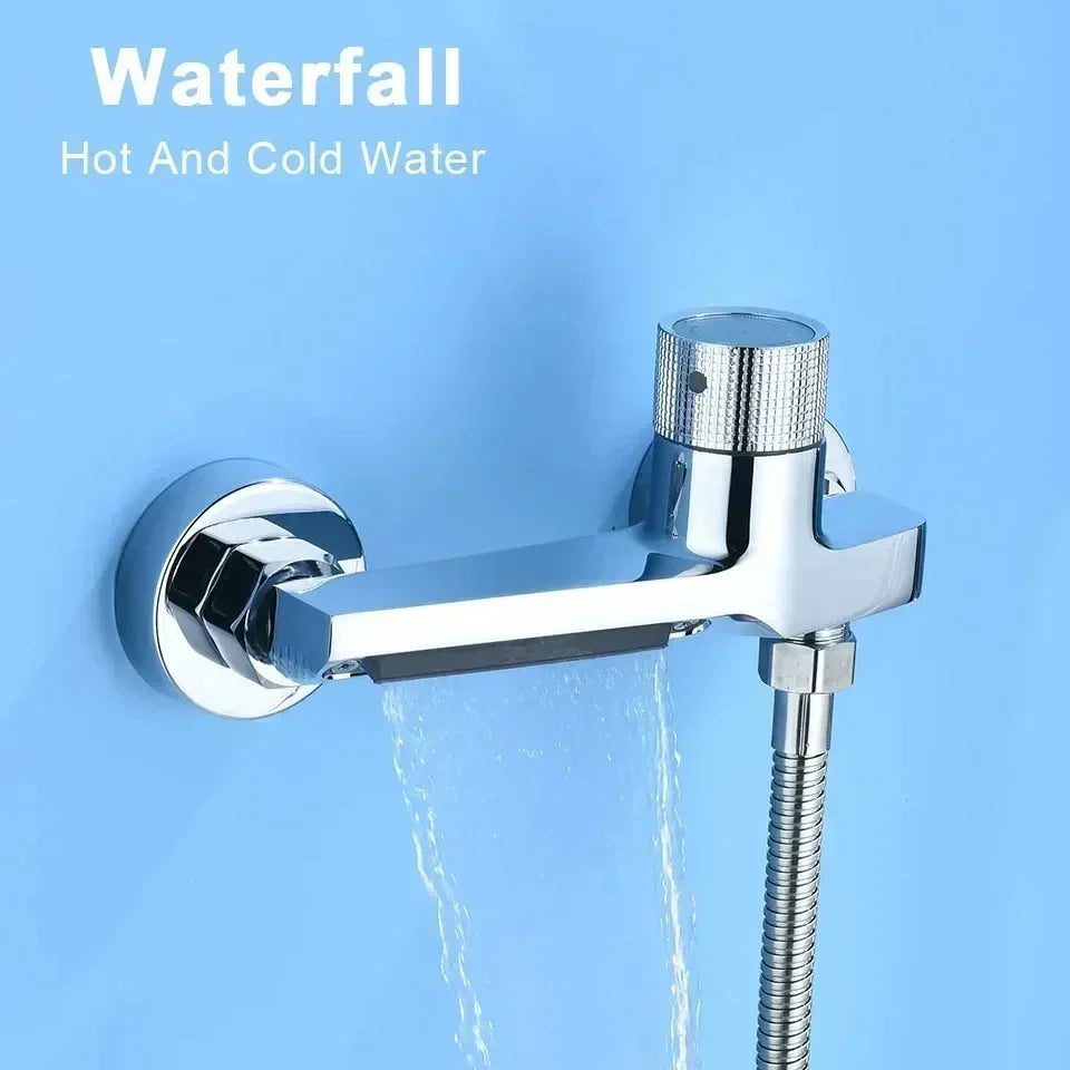 Hot and Cold Water Heater Mixing Valve Wall Mounted Bathtub Faucets Bathroom Shower Set Shower Tap Shower Accessories