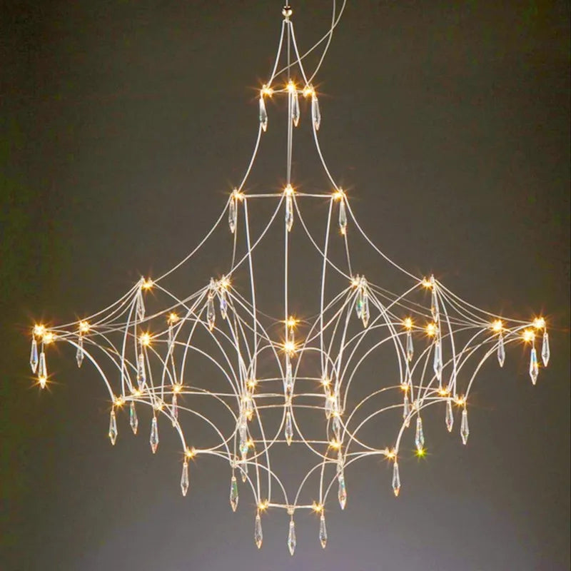Mira Quasar Chandeliers Luxury Crystal Pendant lamp for Living Room Kitchen Villa Golden Lustre steel crystal Pendant light