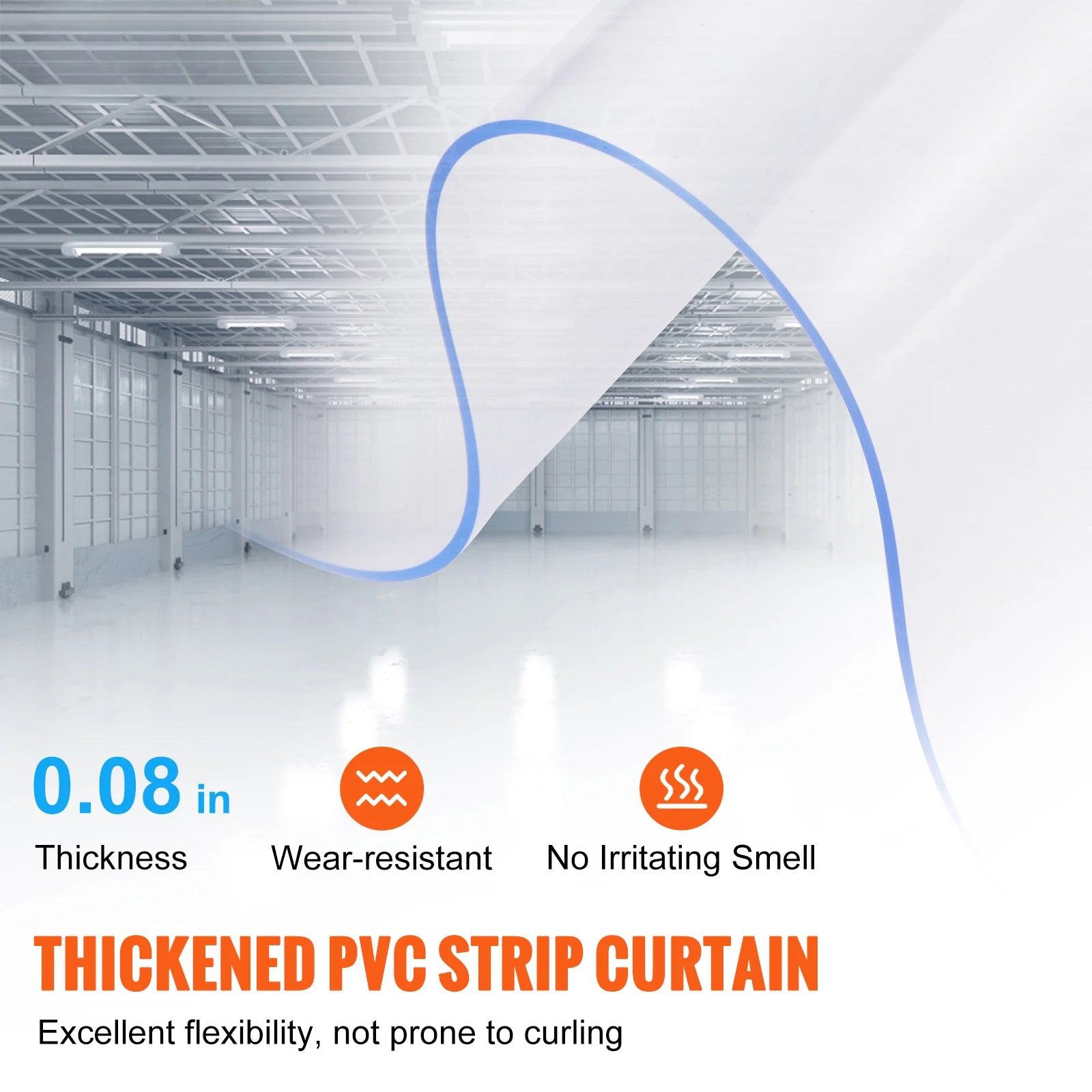 SucceBuy Windproof Door Curtain 84" x 60" PVC Transparent Air-Conditioning Curtain Strip Screen Indoor Outdoor Heat Insulation