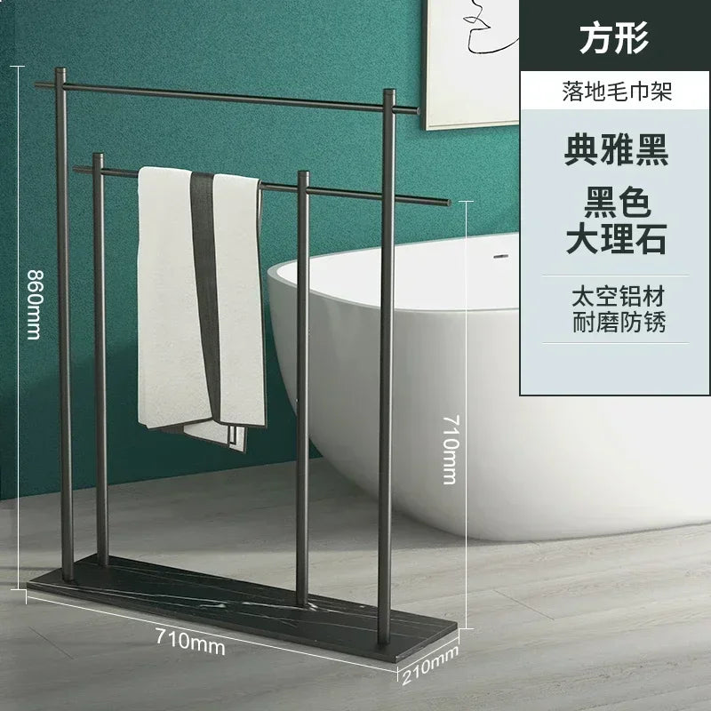 Marble Floor Towel Rack Luxury Bath Towel Stand Storage Shelf Elegant Style Organizer Bathroom Storage