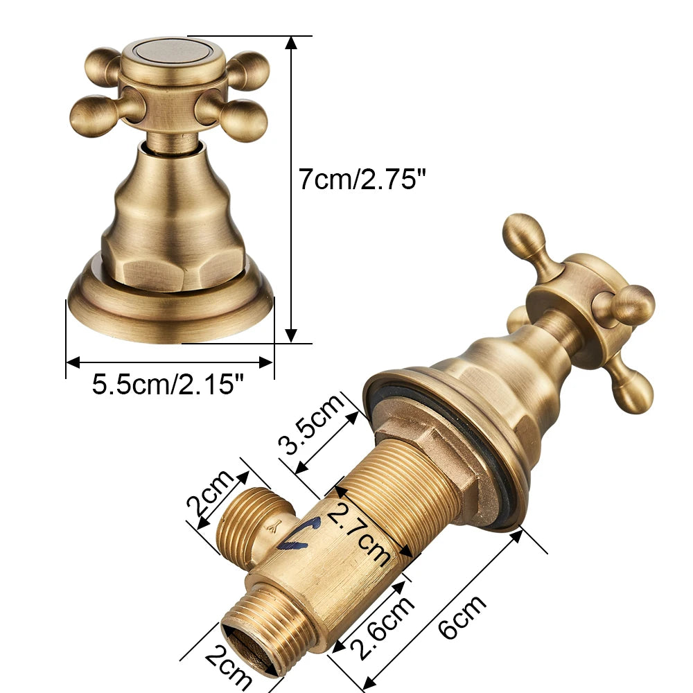 2pc Handles for Basin Faucet Deck Mounted Brass Hot and Cold Control Valve Mixer Handle Bath Faucet Switch Handles for Bathroom