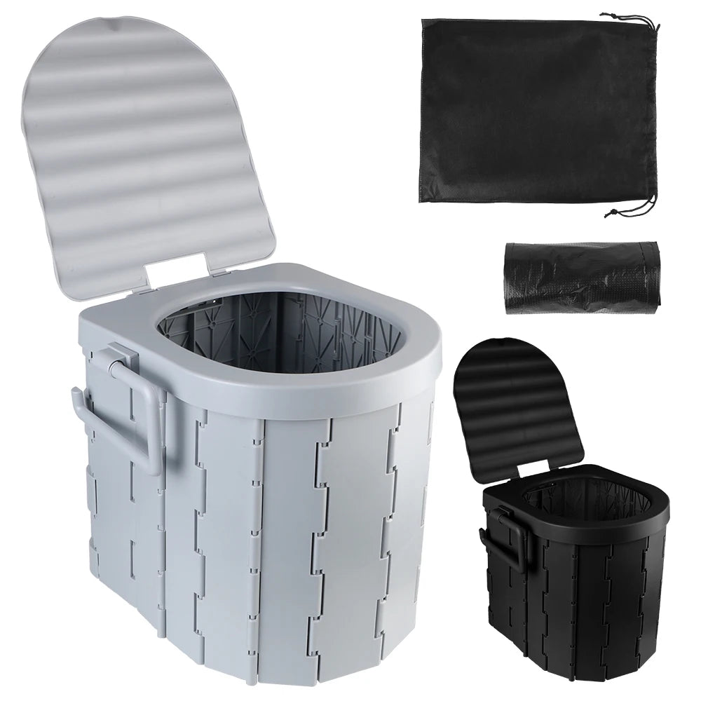 Portable Folding Toilet with Lid Travel Bucket Toilet Seat Car Folding Toilets Camping Toilet Emergency Toilet