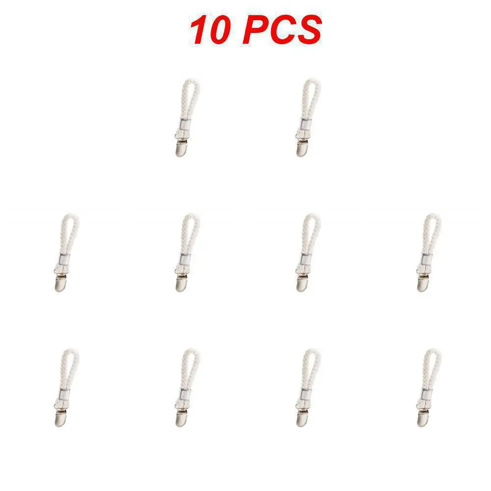 Packs Hanging Tea Towel Clips Towel Hangers Rack Hand Towel Hook Cloth Hanger Holder Brackets Braided Cotton Loop