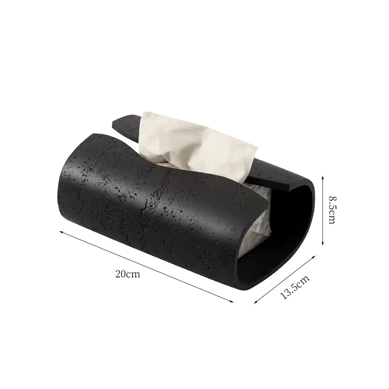 Vintage Cave Stone Tissue Box Resin Coffee Table Napkin Paper Organizer Box Bathroom Living Room Decoration