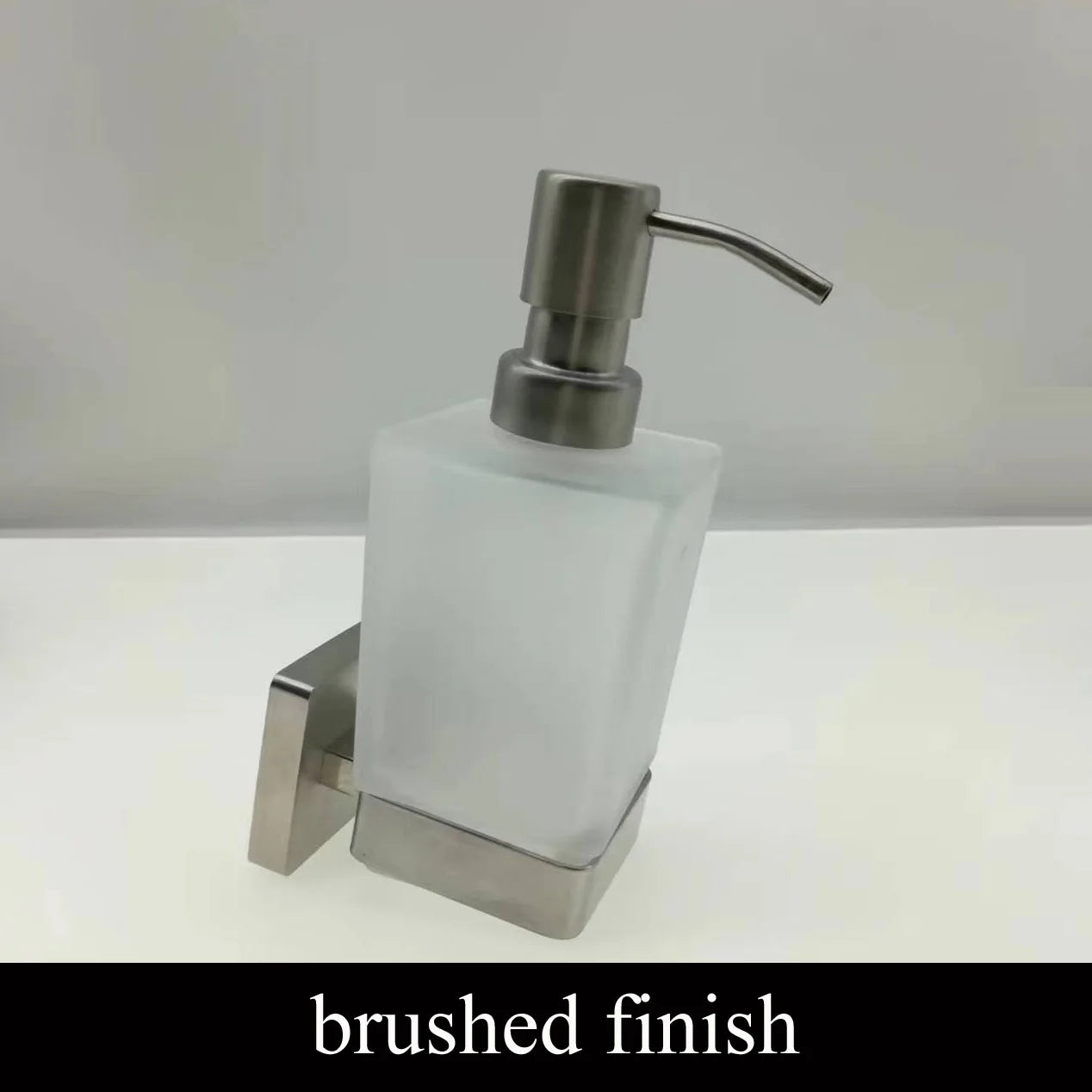 bathroom wall mounted square glass soap dish, liquid soap dispenser, toilet brush holder, toothbrush cup with SUS304 rack