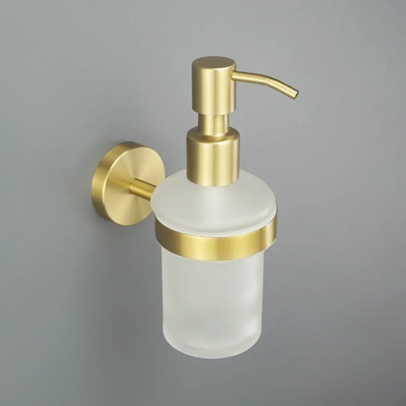 Brushed Gold Stainless Steel Bathroom Hardware Set Towel Rack Coat Hook Towel Bar Toilet Paper Holder Soap Dish Accessories