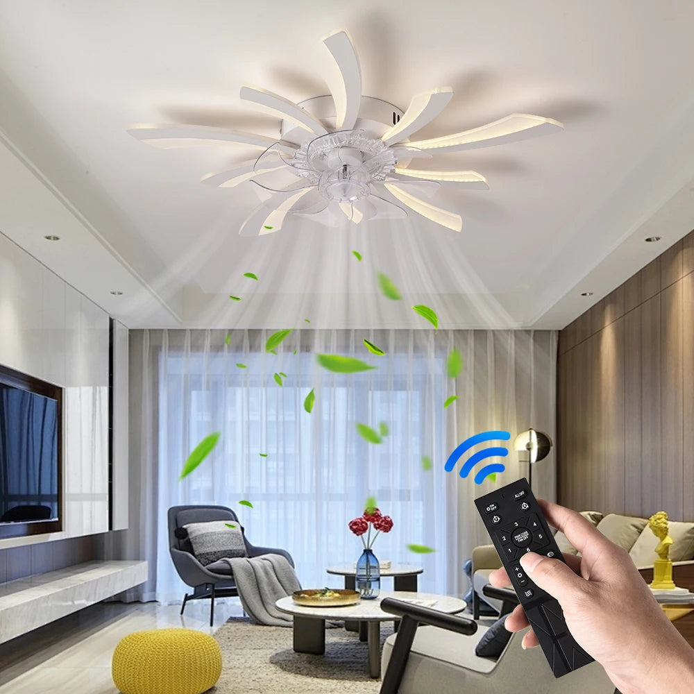 Ceiling Fan Lights For Living Children's Bedroom Dining Room Fixture Indoor Lighting Remote Control Dimmable Lamps Lustres