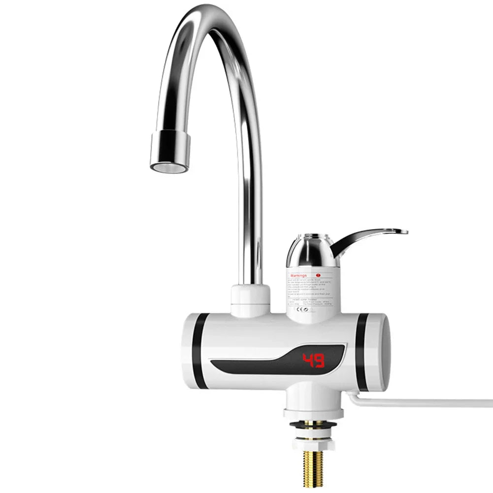 Electric Instant Heating Faucet 3000W Tankless Water Heater Temperature Adjustable Fast Heating Tap Digital for Kitchen Bathroom