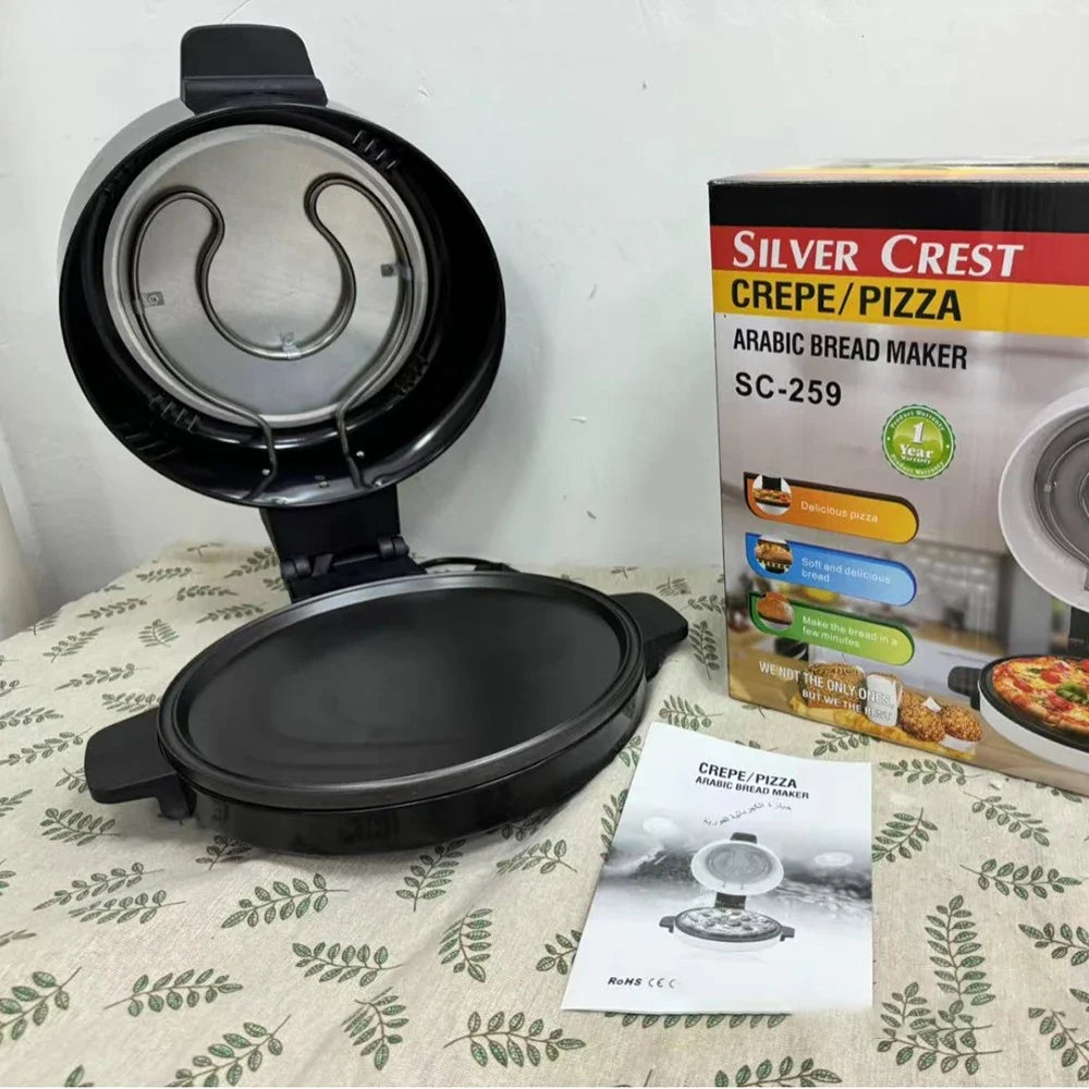 Electric Pizza Oven Indoor Portable, Steak Bread Pizza Pan with Indicator Light, Stone Baked Pizza At Home, Cold Touch Handle