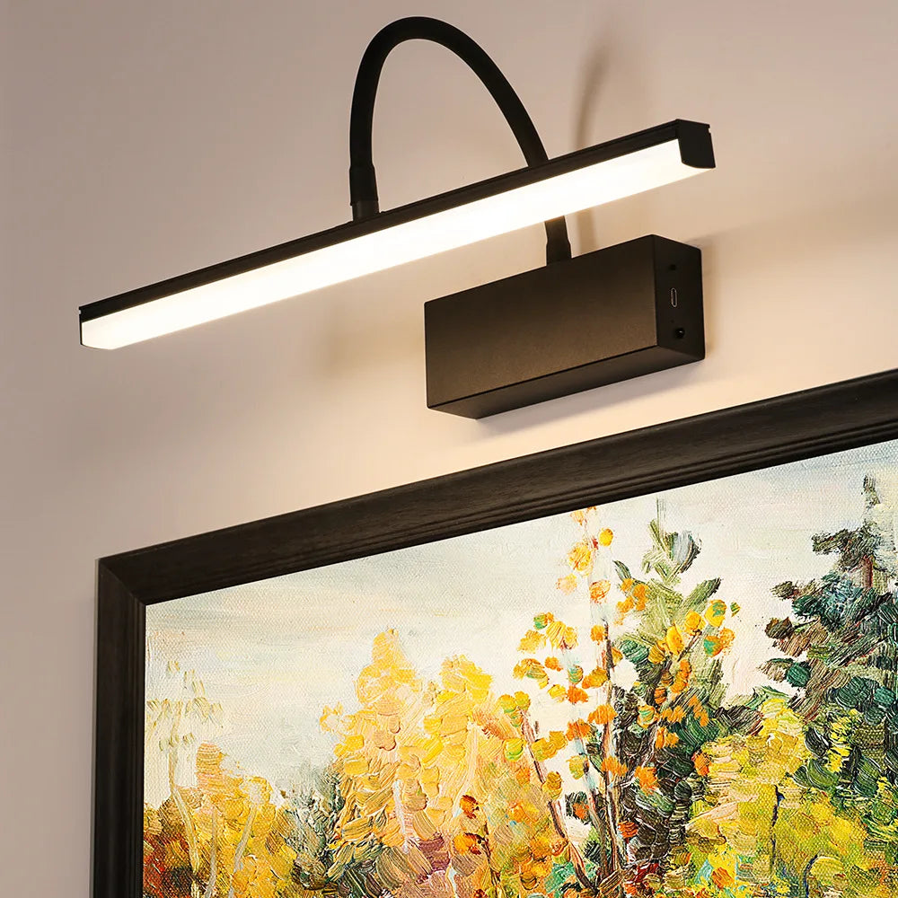 LED Rechargeable Wall Sconce Dimmable Rotating Angle For Living Room Bedroom Corridor Stairwell Backwall Indoor Decorative Light