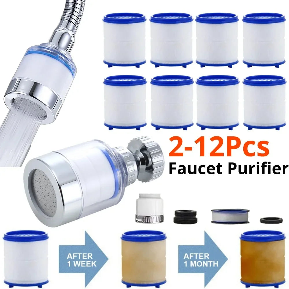 Faucet Filter Element Purifier Sprayer Head Household Water Purifier Filter Shower Remove 360° Chlorine Heavy Metal Filtered