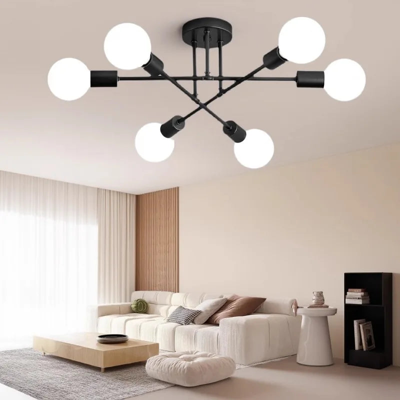 Nordic Minimalist Pendant Light Ceiling Lamp LED Chandelier Suitable for Bedrooms Living Rooms Black Gold Lighting Decoration