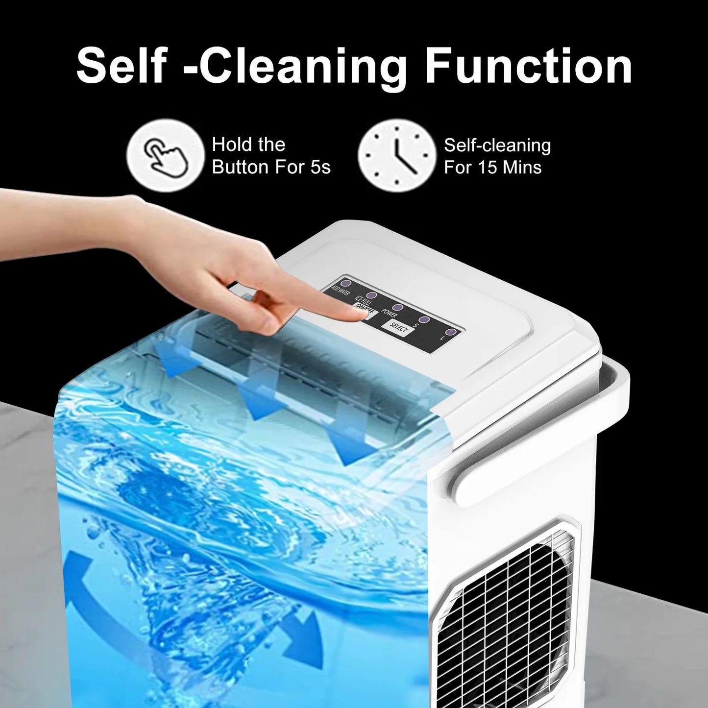 Loefme Ice Maker Cubes Machine Small Automatic Cleaning Bullet Shaped Ice Makers Fast Ice Making For Households Caffee Camping