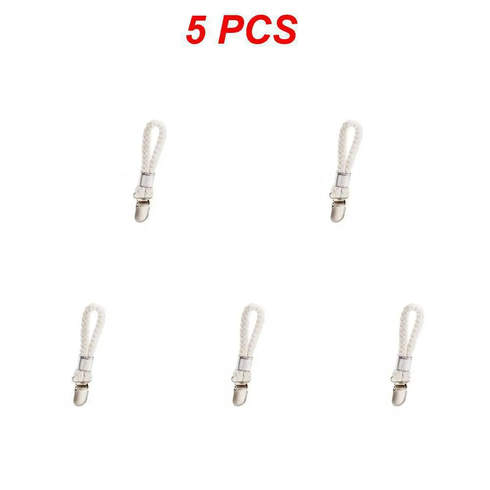 Packs Hanging Tea Towel Clips Towel Hangers Rack Hand Towel Hook Cloth Hanger Holder Brackets Braided Cotton Loop