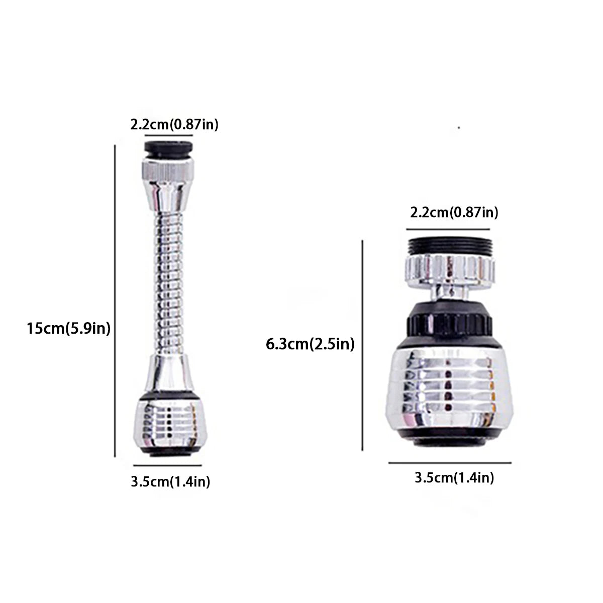ABS kitchen faucet accessories Faucet extender Dual mode (shower/bubble) 360° swivel splash-proof faucet adapter