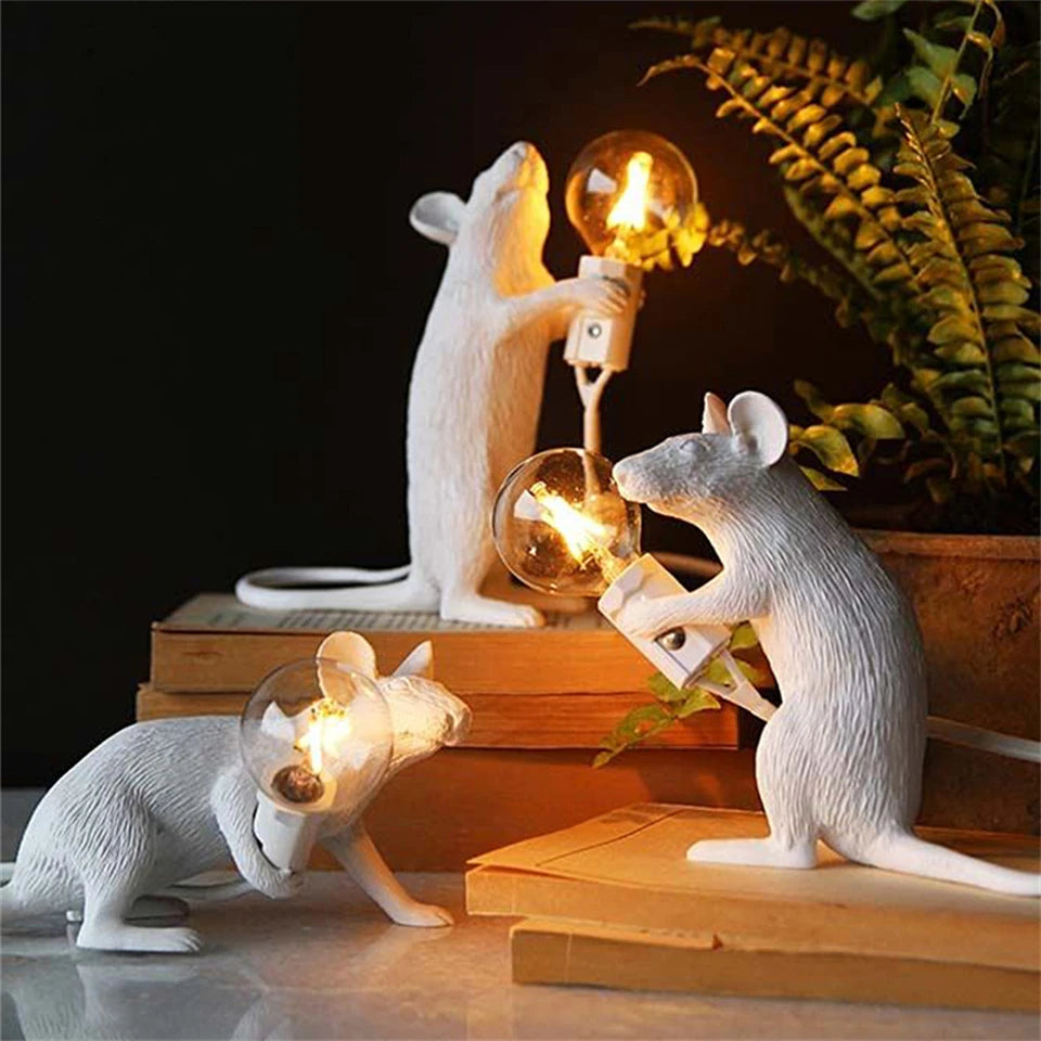Nordic Style LED Mouse Table Lamp Modern Animal Desk Lamp bedroom Bedside gift night light Home Room Decor table Light luminarie