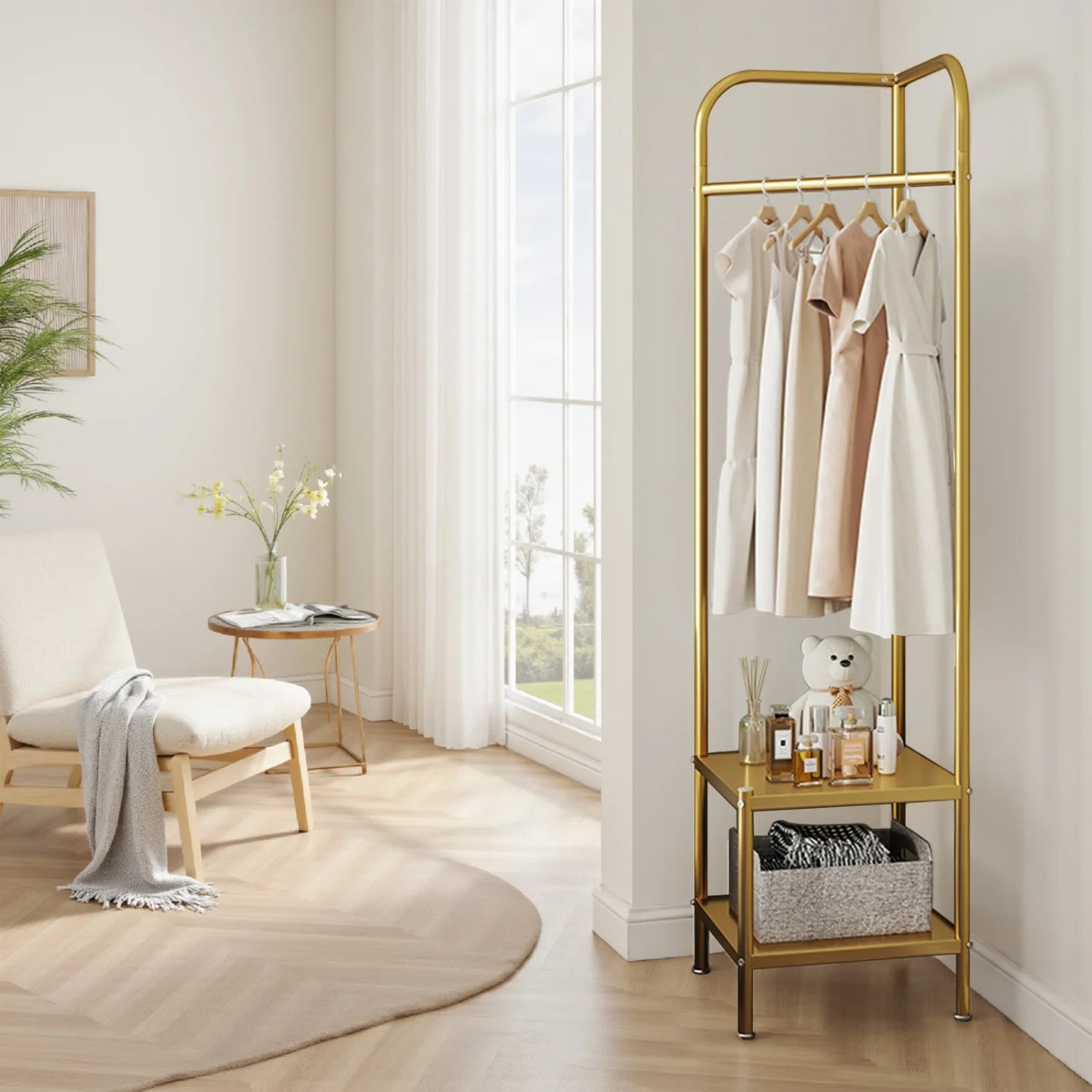 Metal Corner Coat Rack,Freestanding Coat Stand,Clothes Rack Clothes Stand,Clothing Rack Coat Hanger Stand for Entryway Hallway