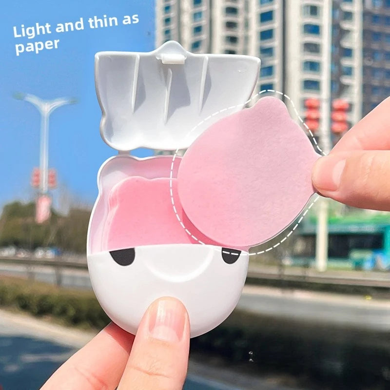 50Pcs Travel Soap Sheets Portable Soap Paper Bath Hand Outdoor Travel Cleaning Soap Sheet Fragrance Foam Suitable Camping