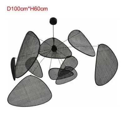 Art Simple Nordic Rattan Art Personality Chinese Bamboo Barrier Chandelier Living Room Tea Room Modern Creative Pendant Lights