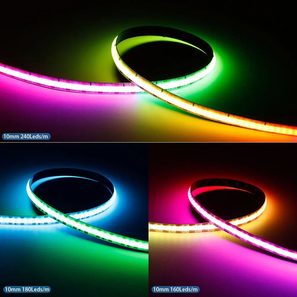 W2812B DC5V RGBIC COB Led Strip WS2812 160/180/240Leds/Pixels/m High Density Individually Addressable Dream Color Light Tape