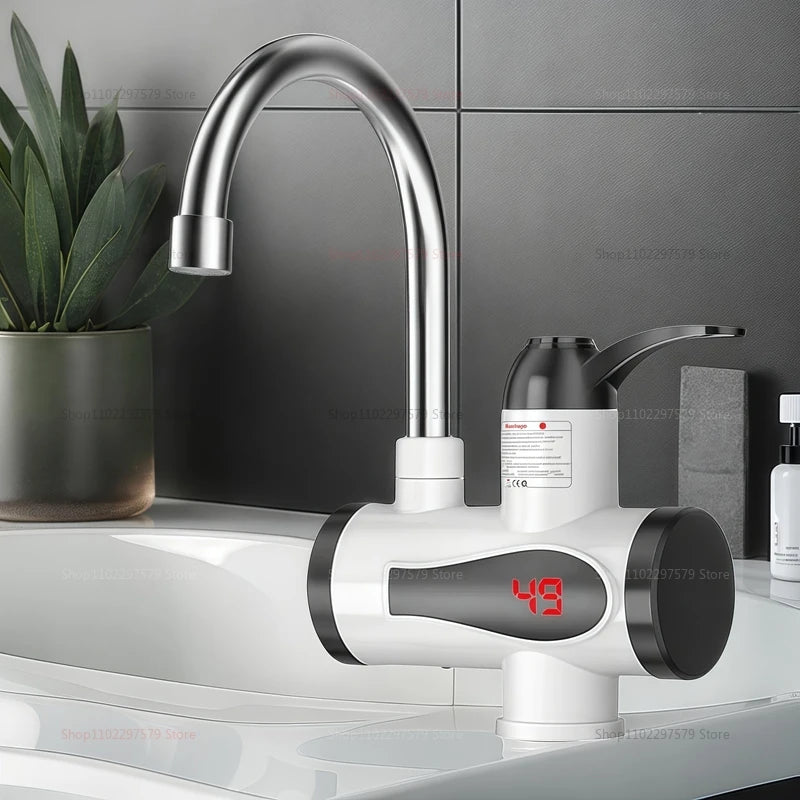 220V 3000W Instant Hot Water Heater Faucet Tankless Electric Tap with 360° Rotatable Spout LED Digital Display 2025 new