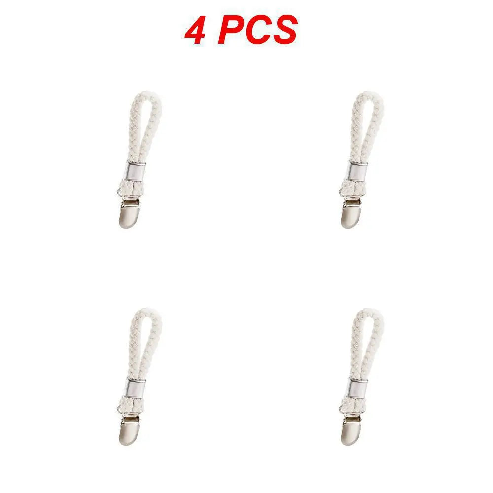 Packs Hanging Tea Towel Clips Towel Hangers Rack Hand Towel Hook Cloth Hanger Holder Brackets Braided Cotton Loop