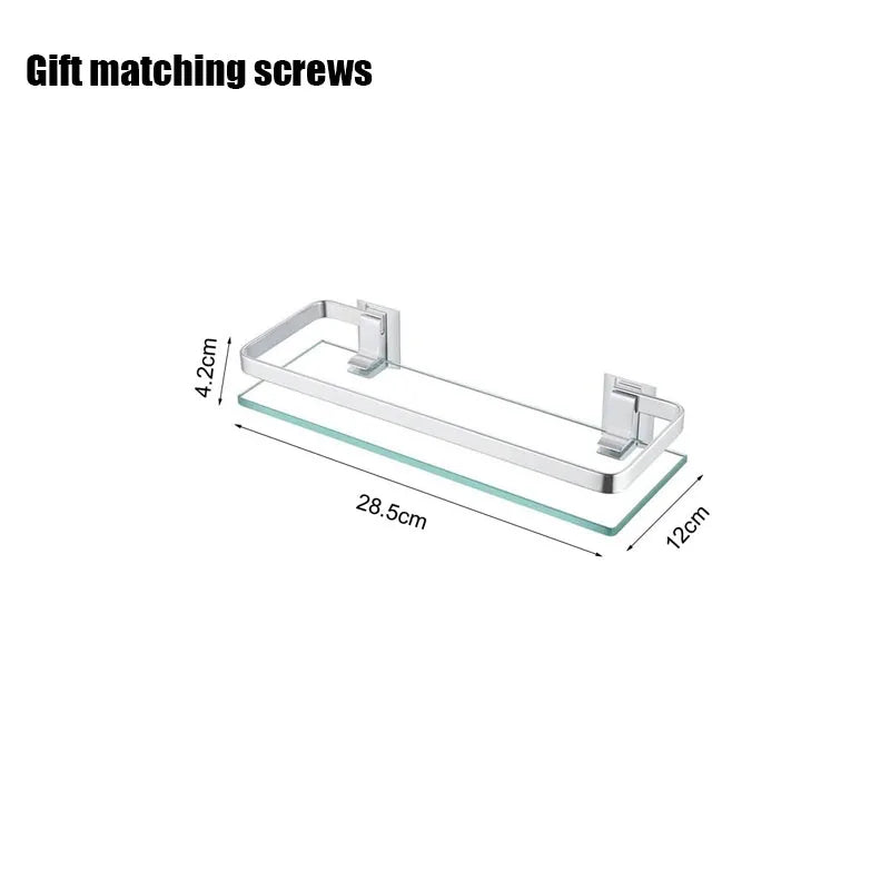 Bore For Kitchen Storage Organization Bathroom Spice Rack Organizer Square Glass Shelf Kitchens Accessories Organizing Fixture