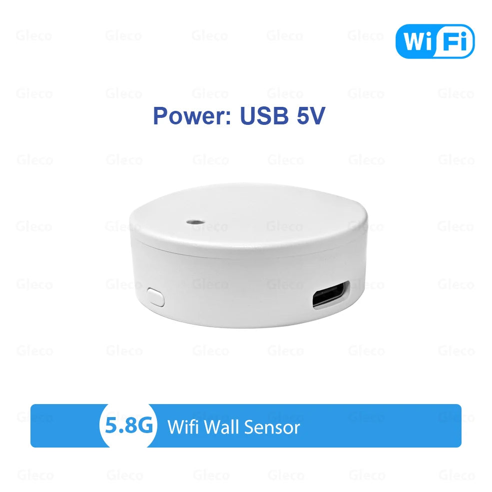 5.8G/24G ZigBee Wifi MmWave Human Presence Motion Sensor Detector With Luminance/Distance Detection Tuya Smart Home Automation