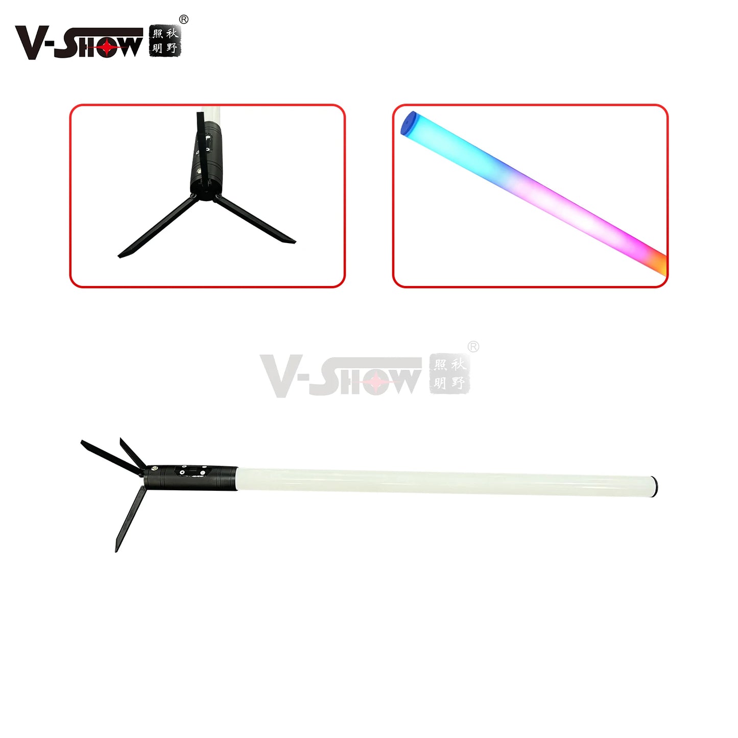 V-Show IP65 T360 8pcs With Case Outdoor 360° Wireless Stage Light Battery Powered RGB Rainbow Pixel Bar Led Tube Dmx Remote Wifi
