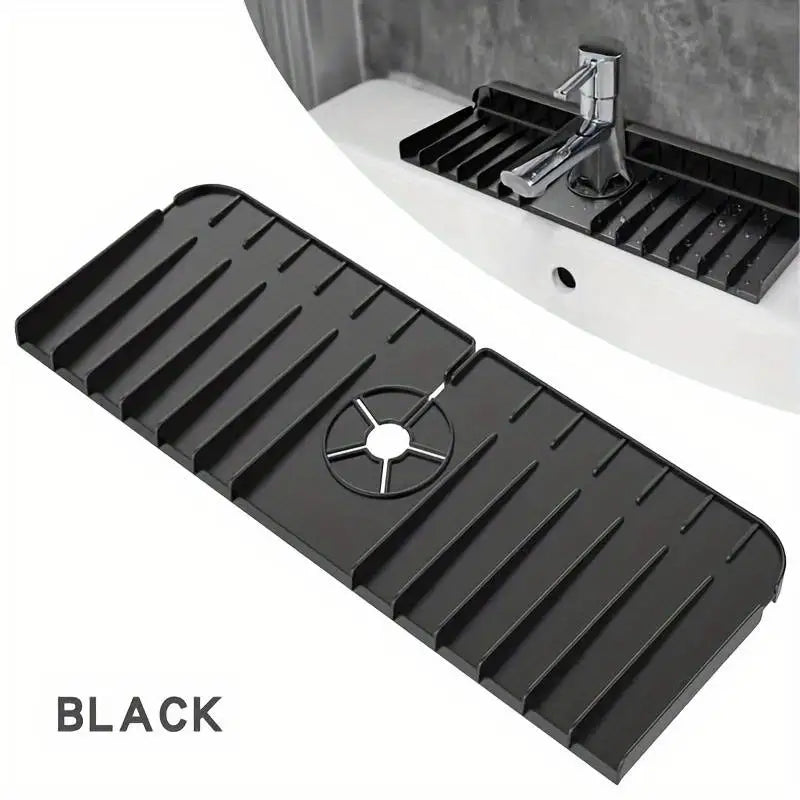 Silicone Faucet Mat Dish Soap Sponge Holder Kitchen Sink, Kitchen Countertop Drying Mat Bathroom Kitchen Sink Splash Guard