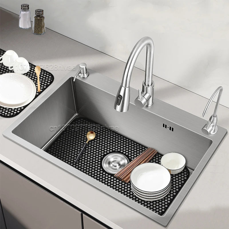 Silicone Sink Mat Heat-Resistant Sink Protectors Multifunctional Kitchen Bottom Protective Mats Kitchen Sink Grid Accessories